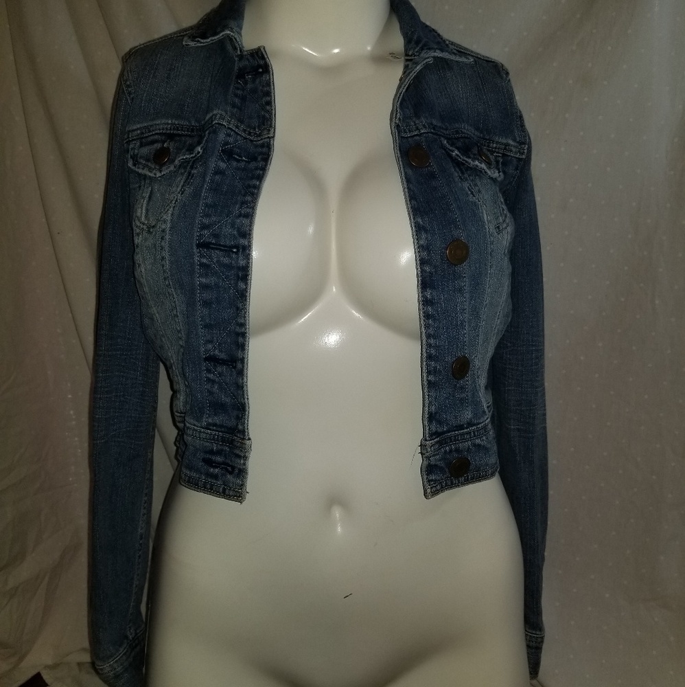 American Eagle Cropped Denim Jacket Size S/